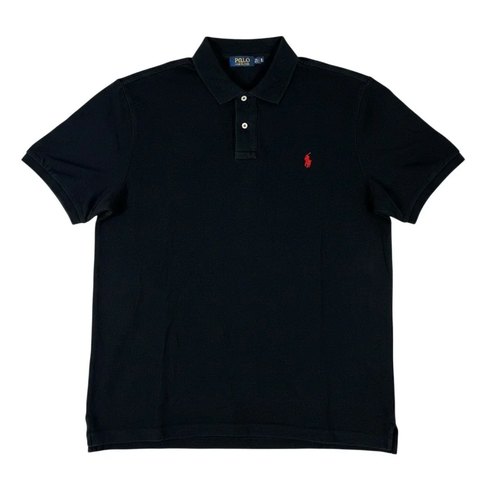 Polo Ralph Lauren Polo Shirt Men XXL Black Classic Fit Cotton Red Pony Logo Golf